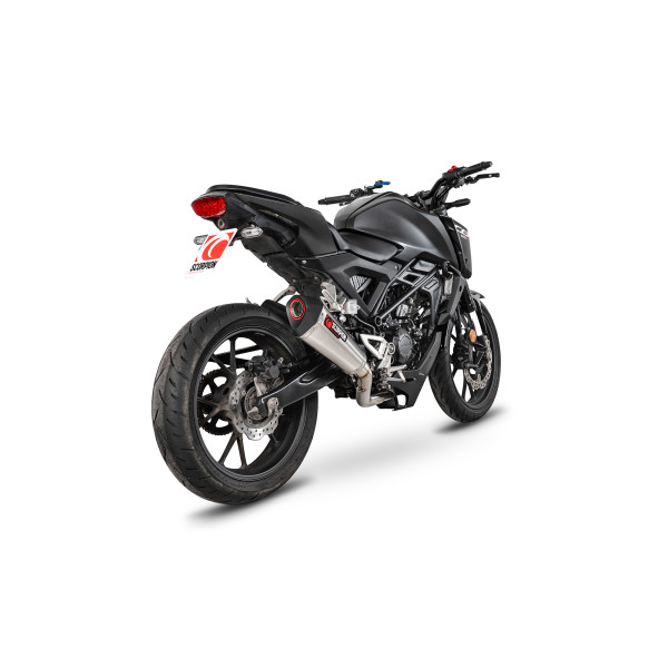 Scorpion Exhaust Honda CB 125 R, Euro 5+ 2024 - 2025 Serket Taper Full System Brushed Stainless Steel Sleeve